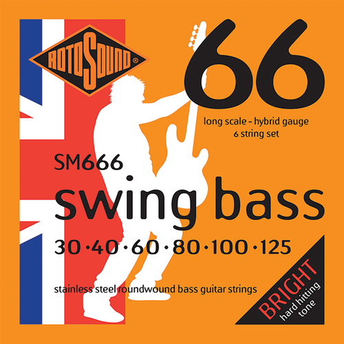 Rotosound RSM666 Swing Bass 66 Hybrid 30 - 125 Stainless Steel Long Scale 6-String Set