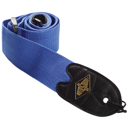 Rotosound Blue Webbing Guitar Strap with Leather Ends