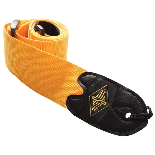 Rotosound Orange Webbing Guitar Strap with Leather Ends