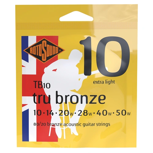Rotosound Tru Bronze 80/20 Acoustic Guitar String Set 10-50 [RTB10]
