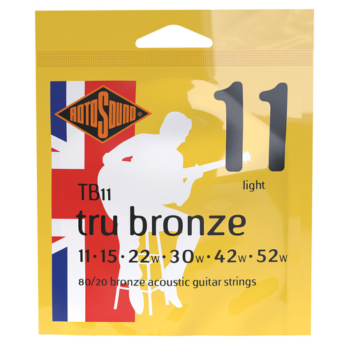 Rotosound Tru Bronze 80/20 Acoustic Guitar String Set 11-52 [RTB11]