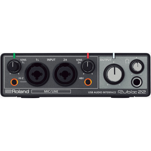 ROLAND Rubix22 USB Audio Interface - 2in/2out, MIDI, 24-bit/192kHz, Compact, High-Fidelity Sound, Affordable for Musicians & Producers