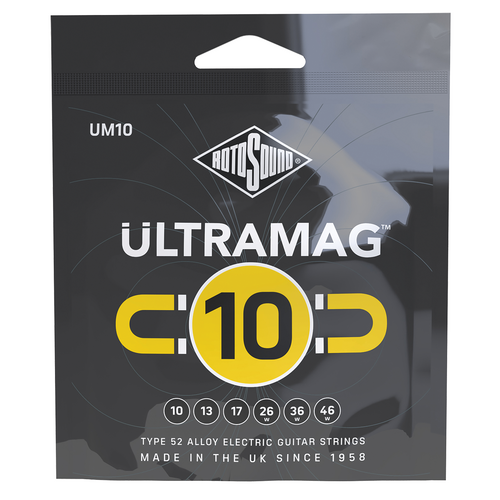 Rotosound Ultramag Electric Guitar Strings Set 10-46 [RUM10] - Type 52 Alloy, High Energy, Long Lasting, Corrosion Resistant, UK Made