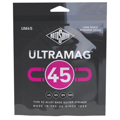 Rotosound Ultramag Bass Strings 45-105 RUM45 Type 52 Alloy, Corrosion Resistant, Long Life, Consistent Tone, Made in the UK