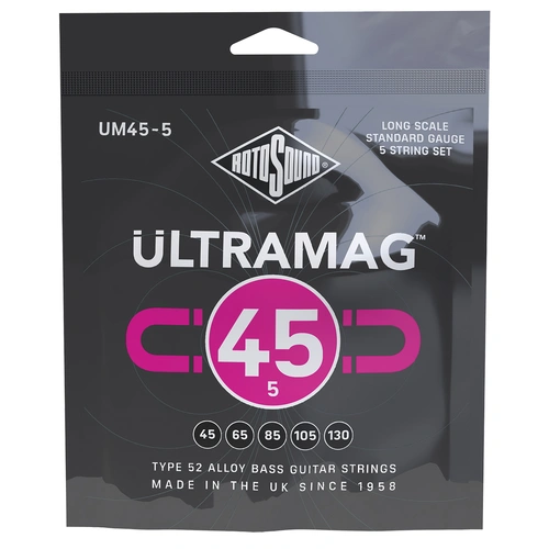 Rotosound Ultramag Bass Guitar Strings 5-String Set 45-130 [RUM455]