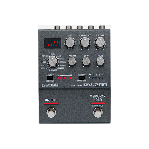 BOSS RV-200 Reverb Pedal - 12 Versatile Reverb Types, Compact 200 Series Design, Includes Arpverb for Ambient Soundscapes