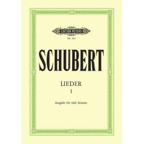92 Songs Book 1 for Low Voice by Franz Schubert - Classical Vocal Sheet Music Edition Peters EP20C
