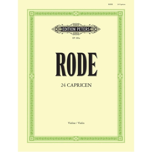 24 Caprices for Violin Solo by Rode - Peters EP281A