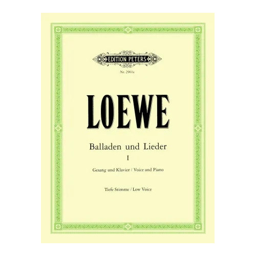 15 Ballads and Songs Vol. 1 - Low Voice Vocal Sheet Music by Carl Loewe - Peters EP2961A