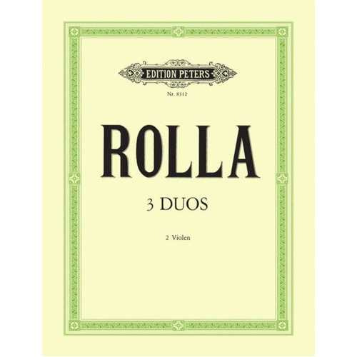 3 Duos for Viola Solo by Alessandro Rolla - Peters EP8312