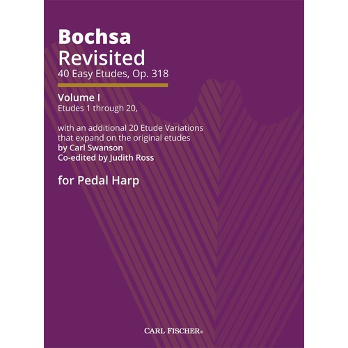 Bochsa Revisited - 40 Easy Etudes for Harp Op. 318 Vol 1 by Carl Fischer H73