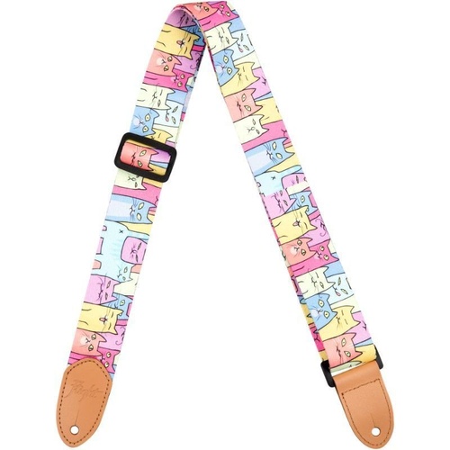 Flight S35 Kitty Polyester Ukulele Strap with Adjustable Length and Leather Ends