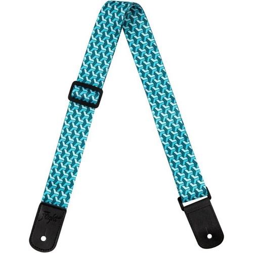 Flight S35 Trail Blue Polyester Ukulele Strap with Leather Ends