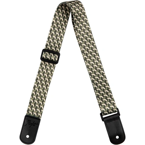 Flight S35 Trail Green Polyester Ukulele Strap with Leather Ends