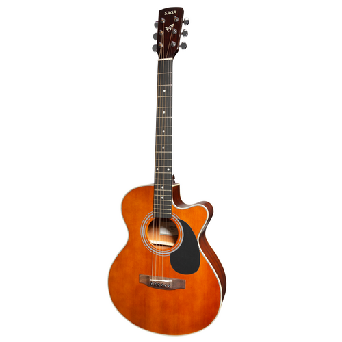 Saga 700 Series Engelmann Spruce Folk Acoustic-Electric Cutaway Guitar SA700CRE with Gig Bag