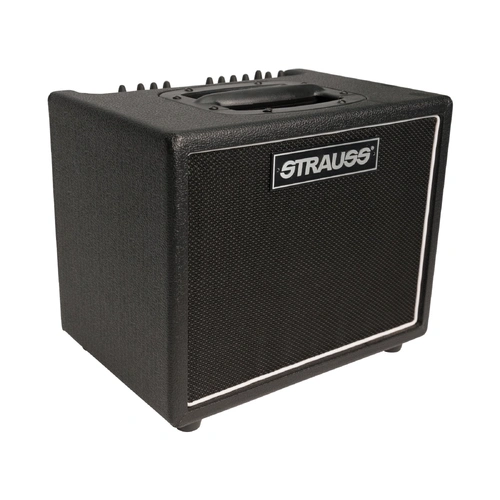 Strauss 60 Watt Acoustic Guitar Combo Amplifier with Effects, Dual Channel, Solid State, XLR/1/4” Inputs, Digital Effects, Compact Design