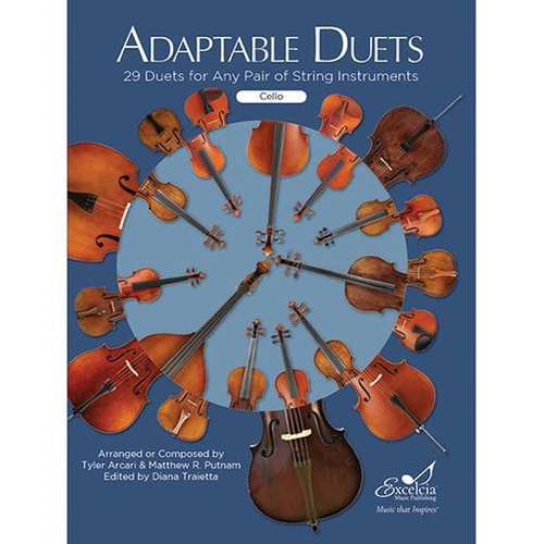 Adaptable Duets for Strings - Cello Duet by Arcari/Putnam, 29 new arrangements for any string combination, grades 1.5 to 3. Perfect for recitals.