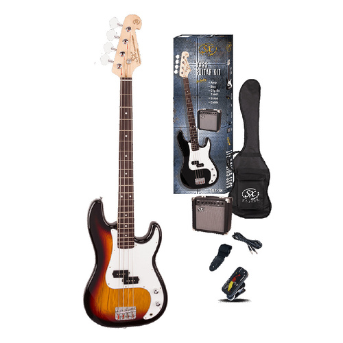 Essex Bass Guitar & Amp Pack 3 Tone Sunburst