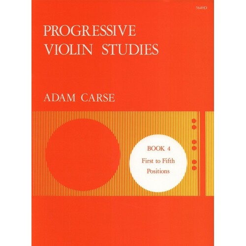 Carse - Progressive Violin Studies Book 4 (Softcover Book)