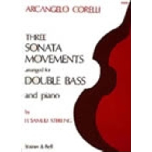 Corelli - 3 Sonata Movements Double Bass/Piano (Softcover Book)