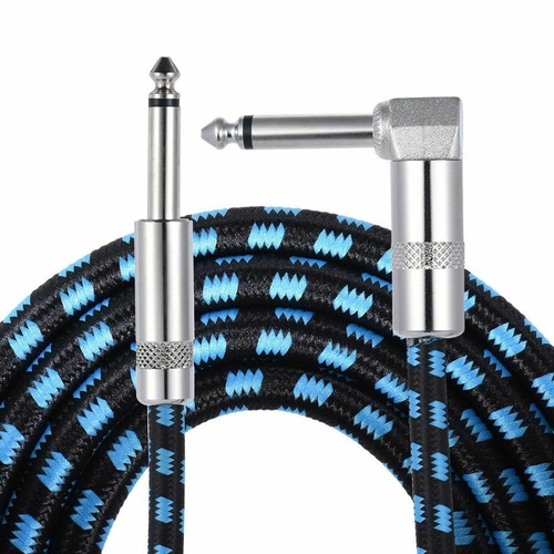 5M Electric Guitar Black and Blue Braided Instrument Cable