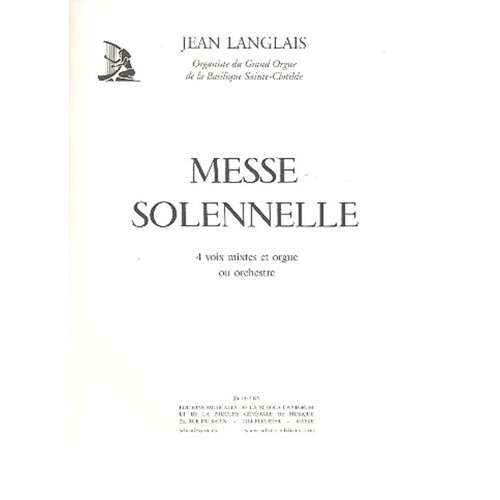 Messe Solennelle SATB Organ Part
