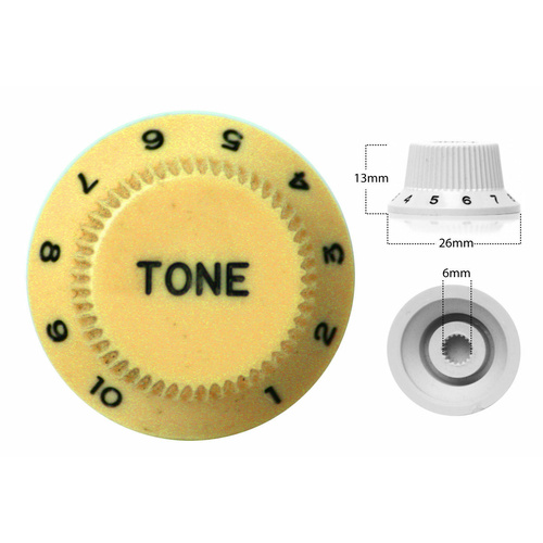 Strat Style Control Tone Knob For Electric Guitar Japanese Creme