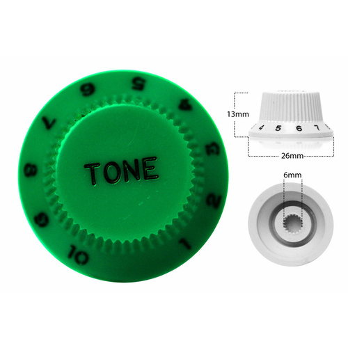 Strat Style Control Tone Knob For Electric Guitar Japanese High Green