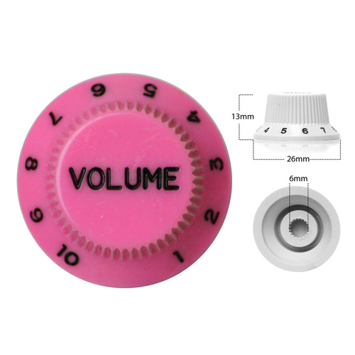Strat Style Control Volume Knob For Electric Guitar Japanese High Pink