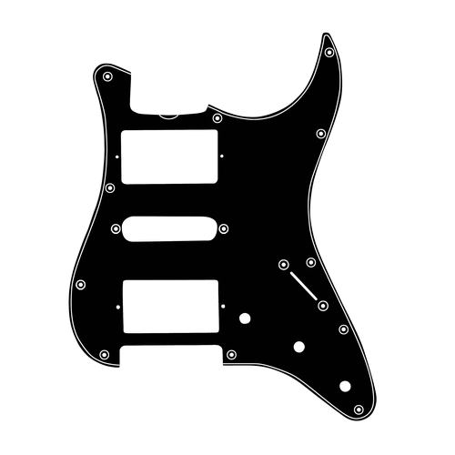 Eagle Strat Style Scratchplate HSH Black/White/Black