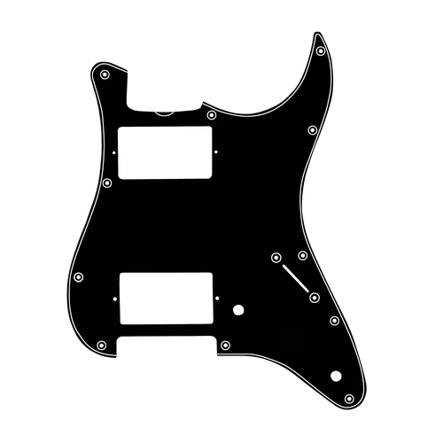 Eagle Strat Style Scratchplate HH Black/White/Black