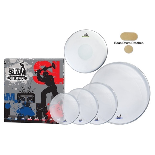 Slam Single Ply Clear Drum Head Pack (10", 12", 14", 14" Snare, 22" Bass)