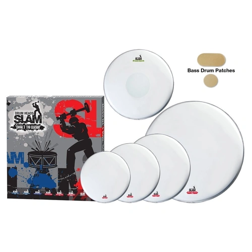 Slam SDHP-1PCT-TR Single Ply Smooth Coated Thin Weight Drum Head Pack (12"/13"/16"/14"/22")
