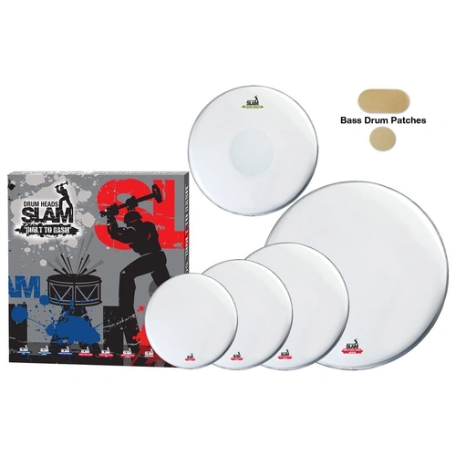 Slam Hydraulic Clear Drum Head Pack (12"T/13"T/16"T/14"S/22"BD) - 2 Ply with Bass Drum Patch
