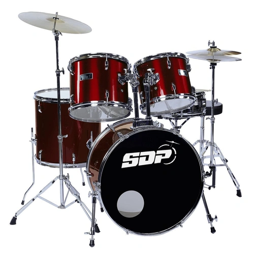 Sonic Drive SDP-0-MWR 5-Piece Drum Kit with 22" Bass Drum in Metallic Wine Red