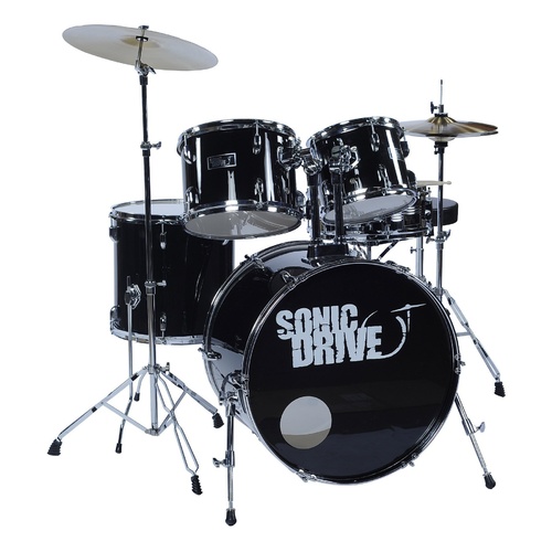 Sonic Drive 5-Piece Fusion Drum Kit with 22" Bass Drum (Black)