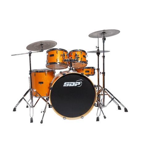 Sonic Drive 5-Piece Pro Series Drum Kit with Silent Cymbals - Metallic Orange