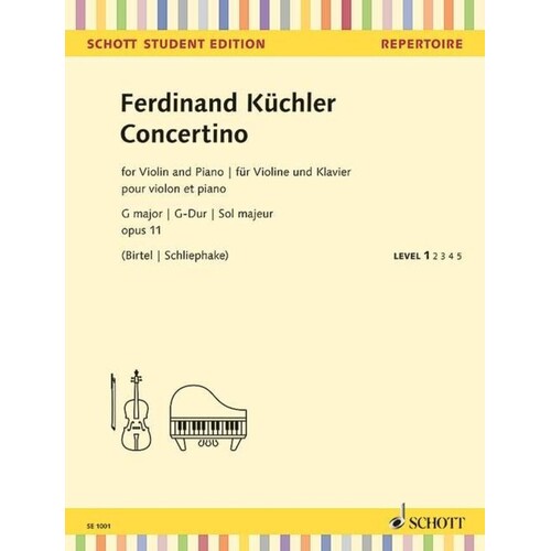 Kuechler - Concertino G Op 11 Violin/Piano (Softcover Book)