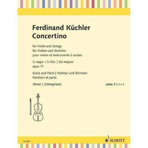 Kuechler - Concertino G Op 11 Violin/Strings (Music Score/Parts)