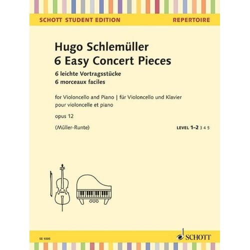 6 Easy Concert Pieces Op 12 Cello/Piano (Softcover Book)