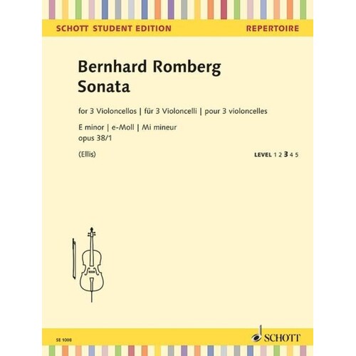 Romberg - Sonata E Min Op 38/1 3 Cellos (Music Score/Parts)