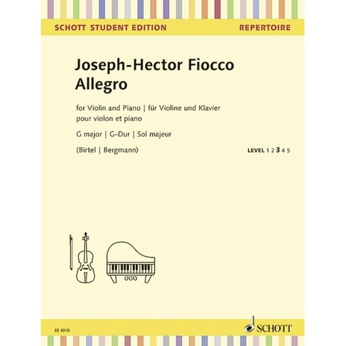 Fiocco - Allegro G Maj Violin/Piano (Softcover Book)