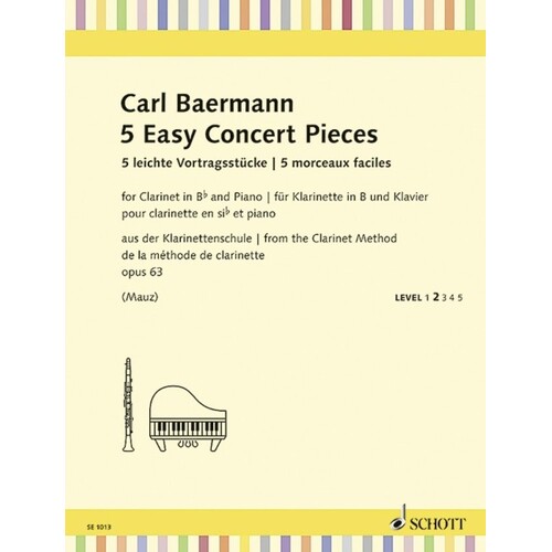 5 Easy Concert Pieces Op 63 Clarinet/Piano (Softcover Book)