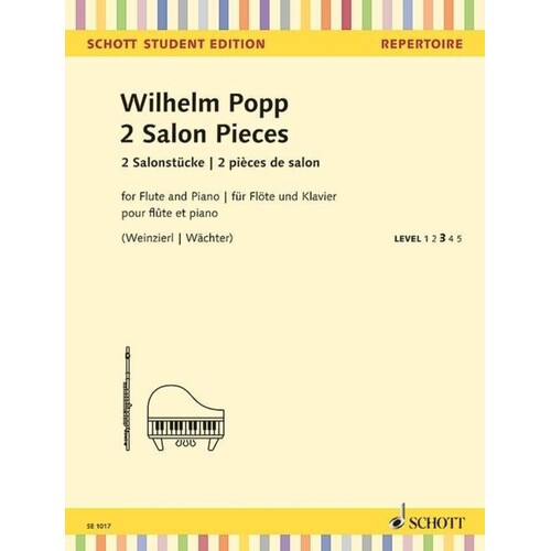 Popp - 2 Salon Pieces Flute/Piano (Softcover Book)