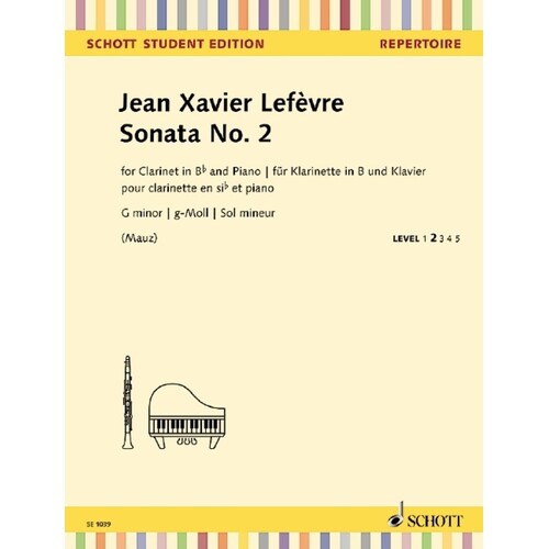 Lefevre - Sonata No 2 G Min Clarinet/Piano (Softcover Book)