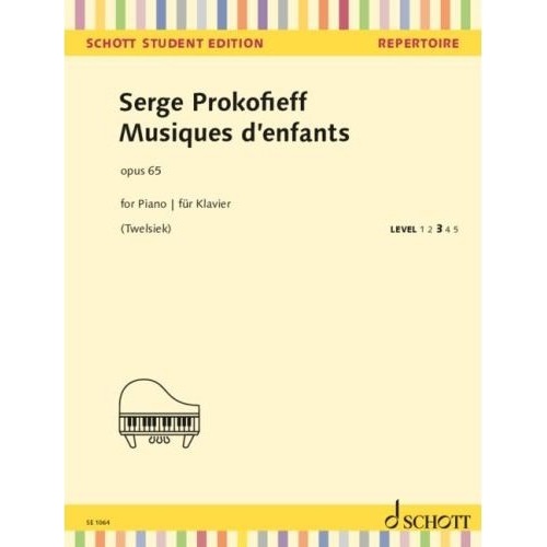 Prokofiev - Musiques D'Enfants Op. 65 for Piano Solo, 36 Pages, Schott Music