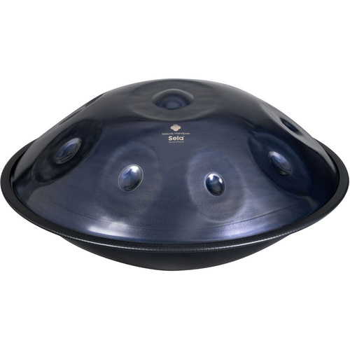 Sela Melody Handmade Nitrided Steel Handpan with Bag - D Kurd 9 - 57cm Diameter, Dark Blue, 4.6kg, Tuning: D Kurd (440 Hz)