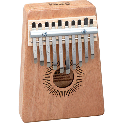 Sela 10-Key Mahogany Kalimba with Padded Bag, Tuning Hammer, C Major Tuning, Natural Finish