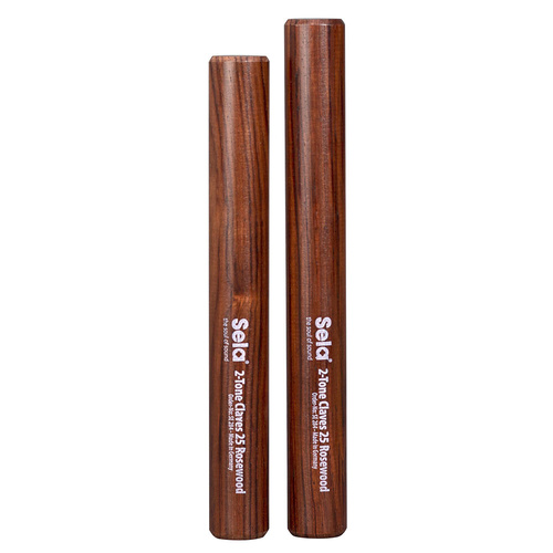 Sela 2-Tone Claves 25 in Rosewood - Blocks & Claves, 215mm & 200mm Length, Deep Sound, High Quality, Made in Germany