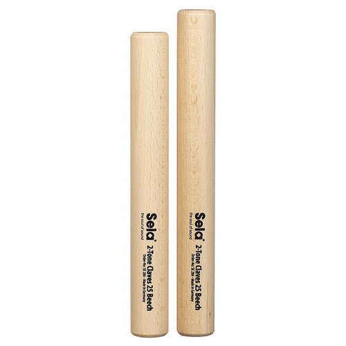 Sela 2-Tone Claves 25 in Beech Wood - Different Tones, 215mm & 200mm Lengths, Matt Lacquered Finish, High-Quality Workmanship
